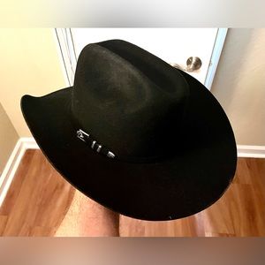 STETSON XXXX Men’s 7 5/8 (61) Black Beaver Pelt Genuine Cowboy Hat